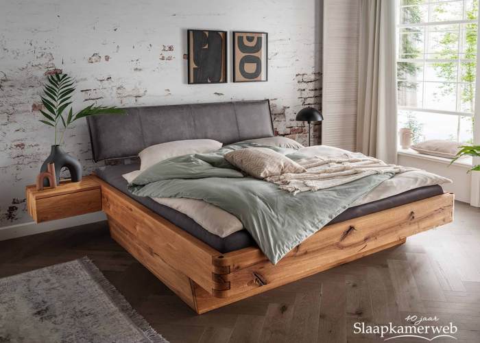 Massief eiken bed lade dicht