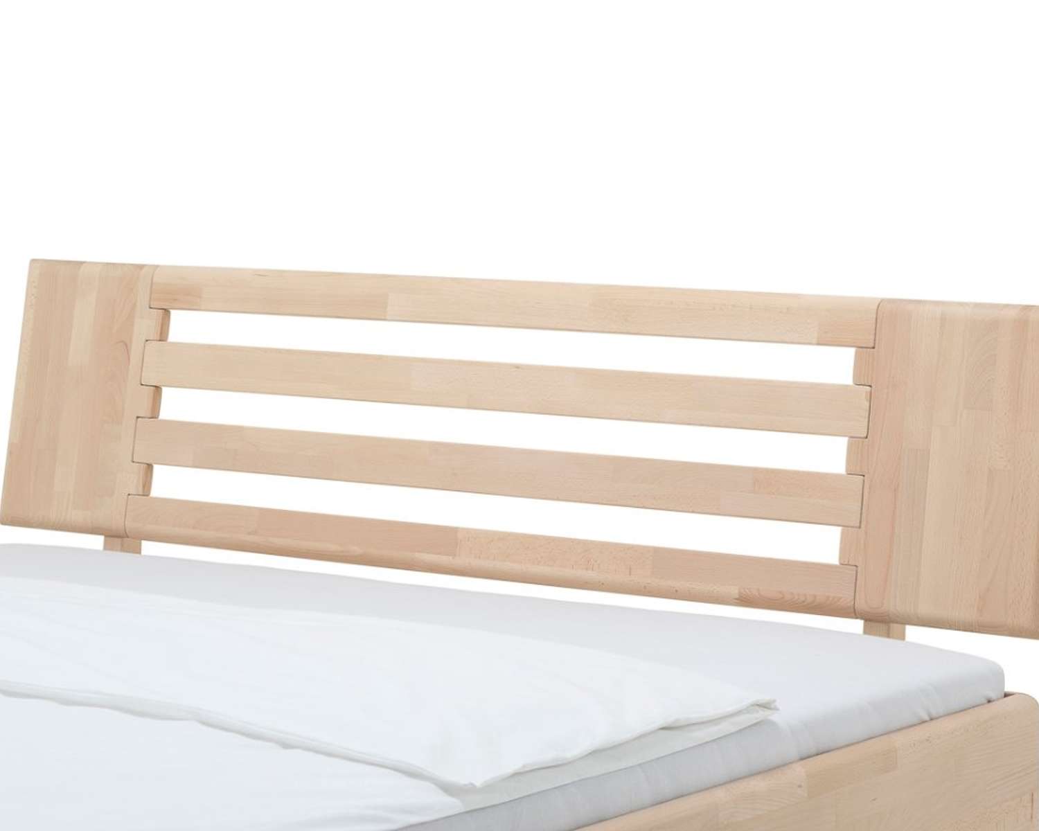Detail hoofdbord houten bed Max natuur beuken geolied