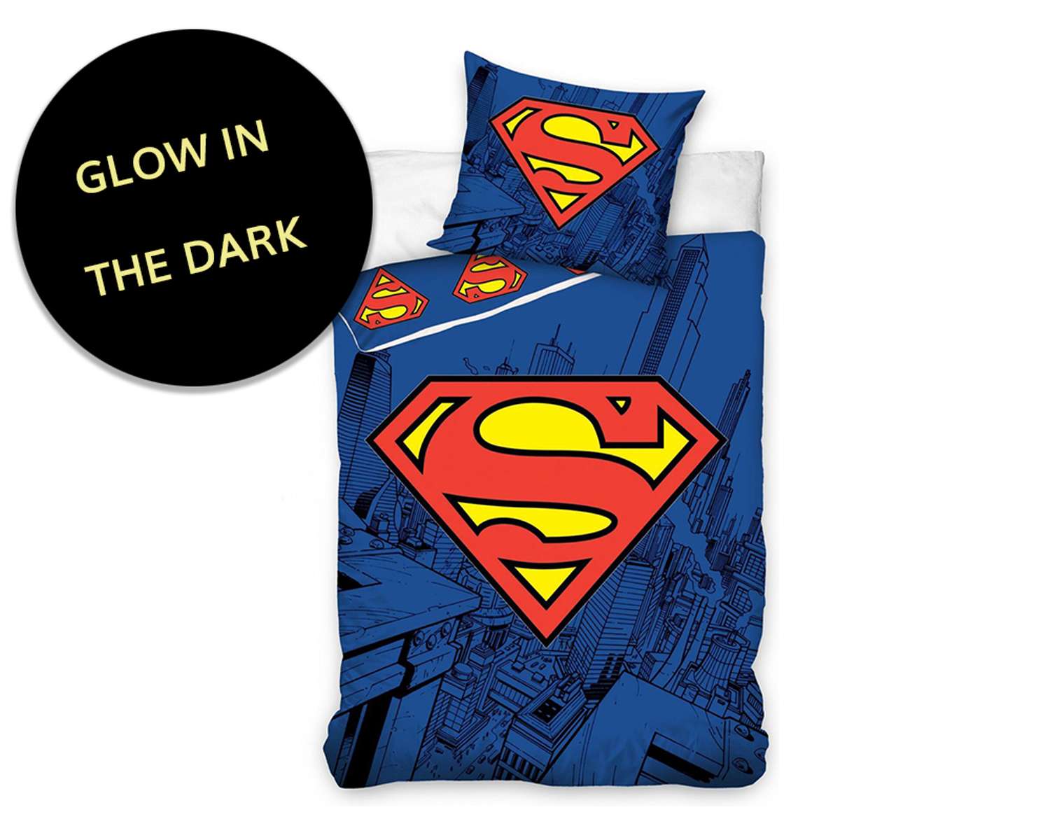 Kinder dekbedovertrek Superman Glow In The Dark
