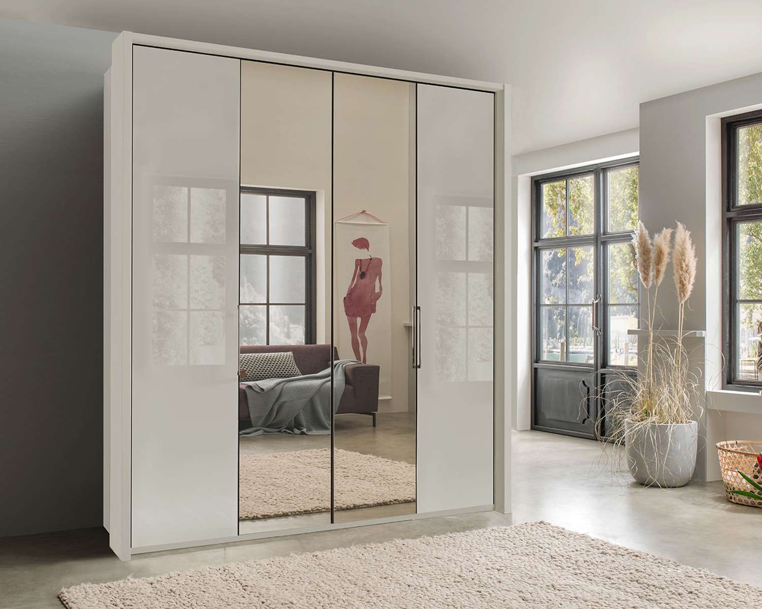 Draaideurkast Elegance One glasdeuren + spiegels