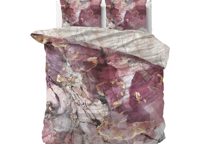 Marmer roze dekbedovertrek