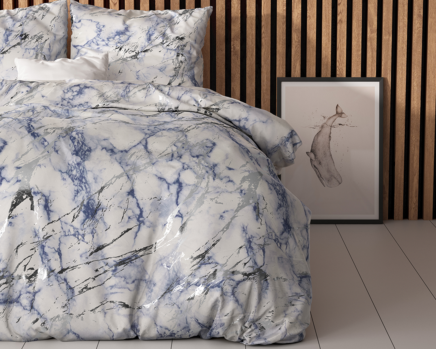 Dekbedovertrek Marmer Blauw - gedeelte Dekbedovertrek Marmer Blauw - gedeelte