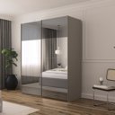 Zweefdeurkast Royal Mirror met lichte en donkere spiegelpanelen