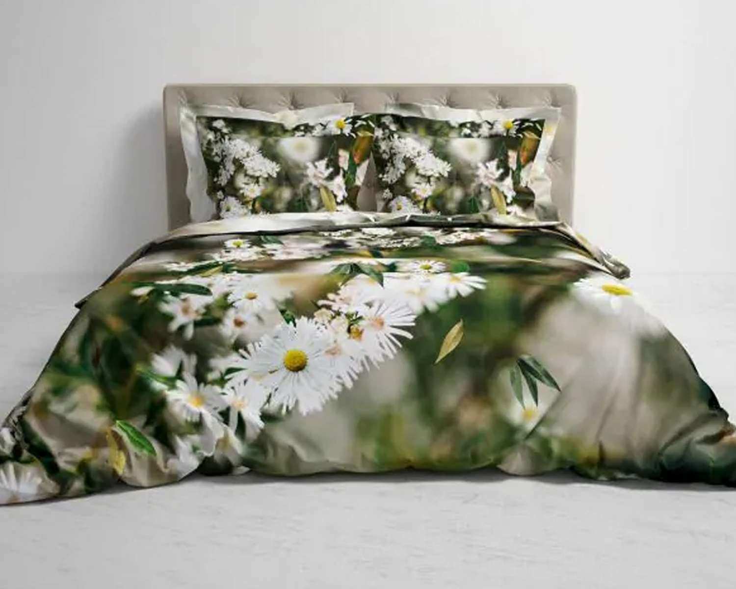 Dekbedovertrek Kamille op bed Dekbedovertrek Kamille op bed