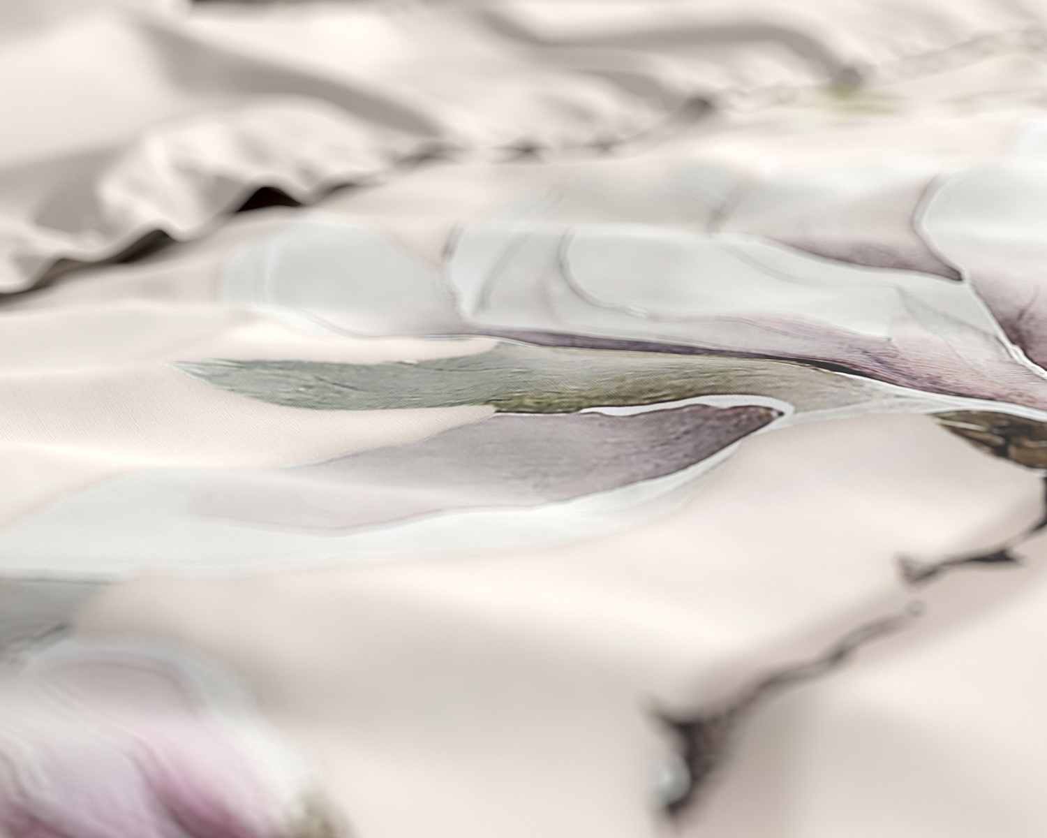 Detail magnolia dekbedovertrek Detail magnolia dekbedovertrek