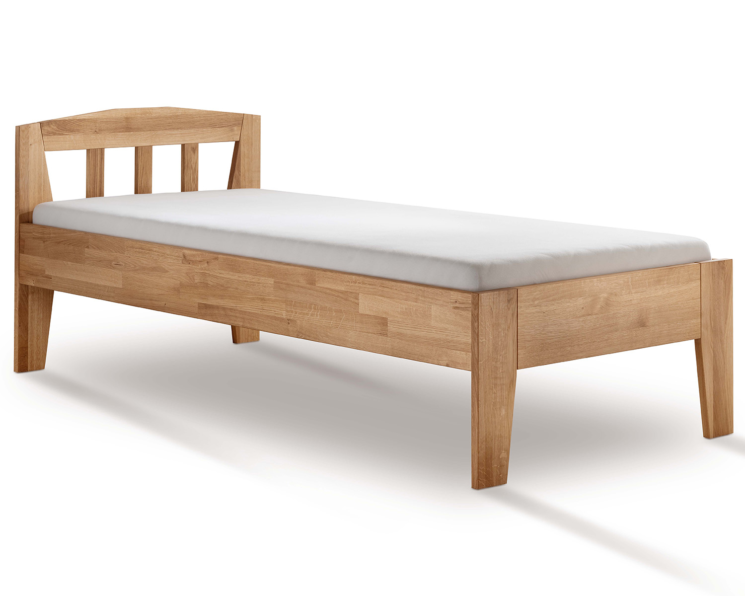 Massief eiken houten bed op comforthoogte