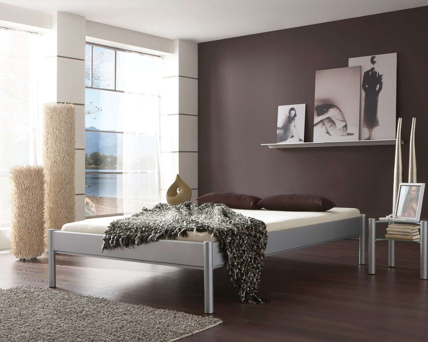 Zilver kleurig Simone bed tweepersoons