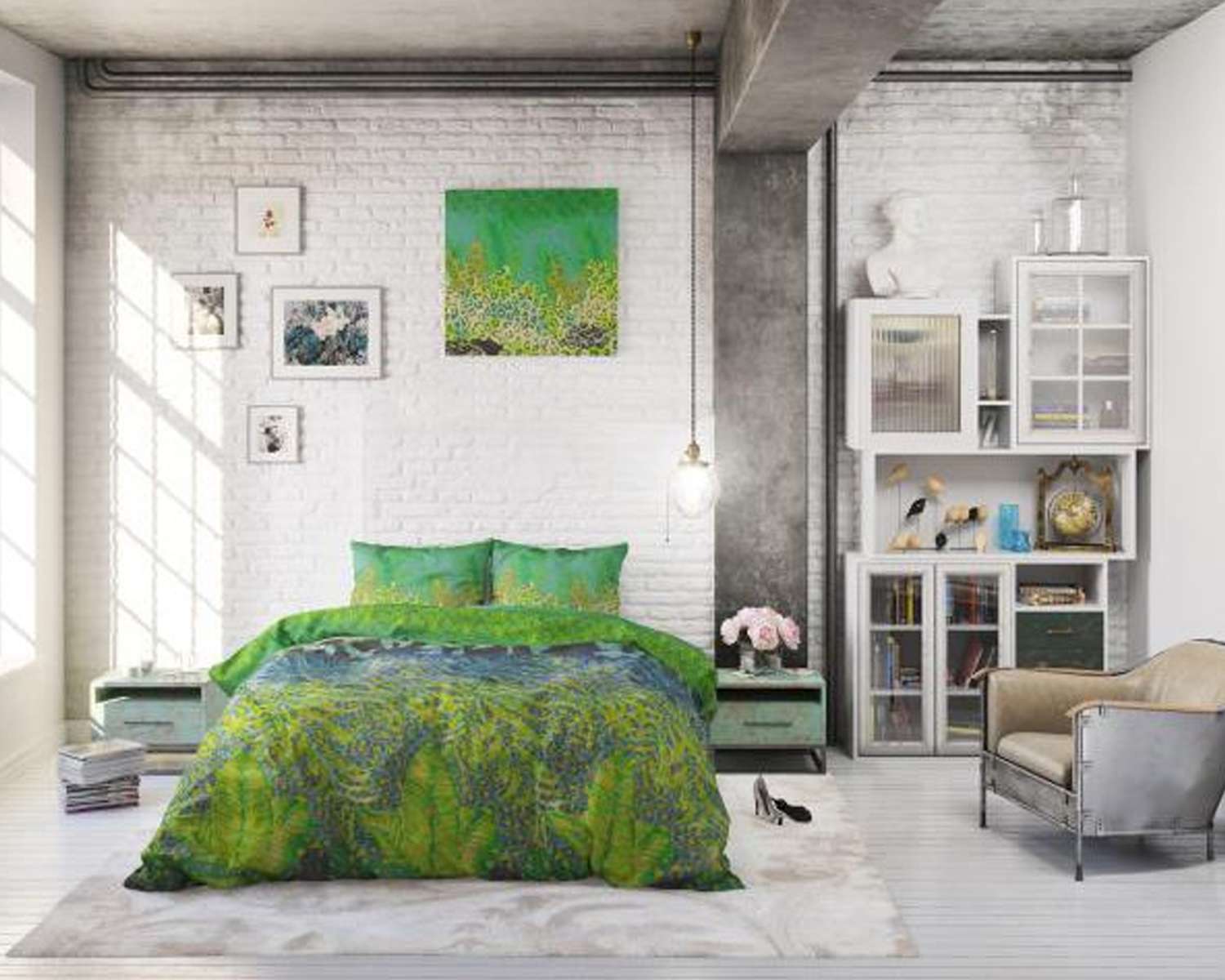 Dekbedovertrek Aziatische Wildernis Groen in ruimte Dekbedovertrek Aziatische Wildernis Groen in ruimte