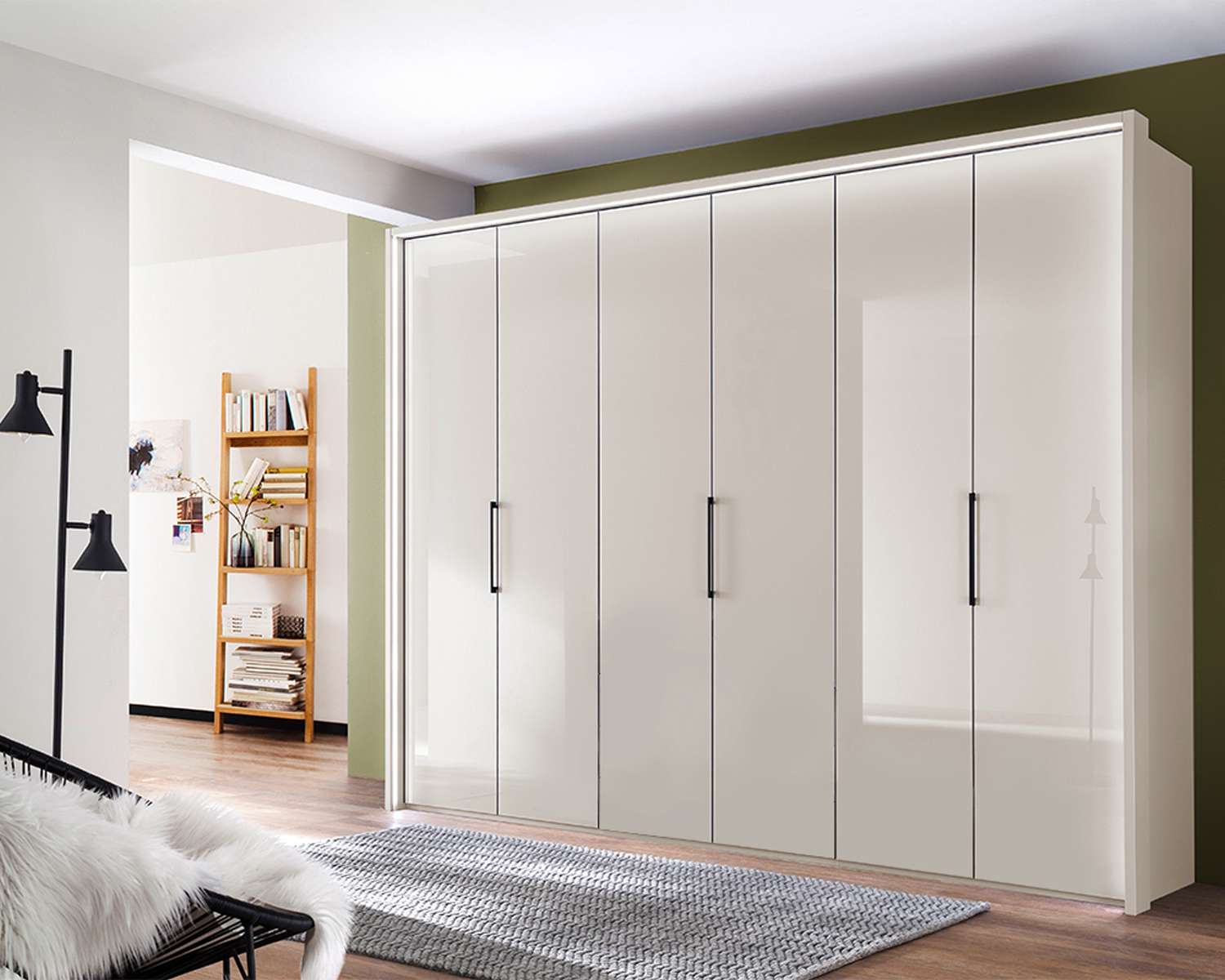 Draaideurkast Elegance One wit glas en sierlijst