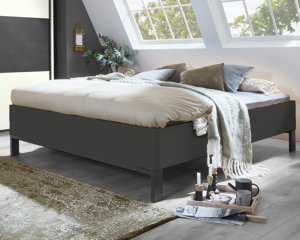 Tweepersoonsbed Comfort Milaan met kast antraciet