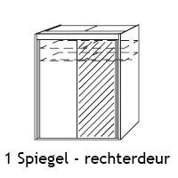 1 Spiegel op de rechterdeur