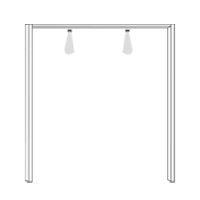 Sierlijst 150cm breed met 2 spot verlichting