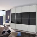 Synchroonkast in het zijde grijs met basalt glas panelen