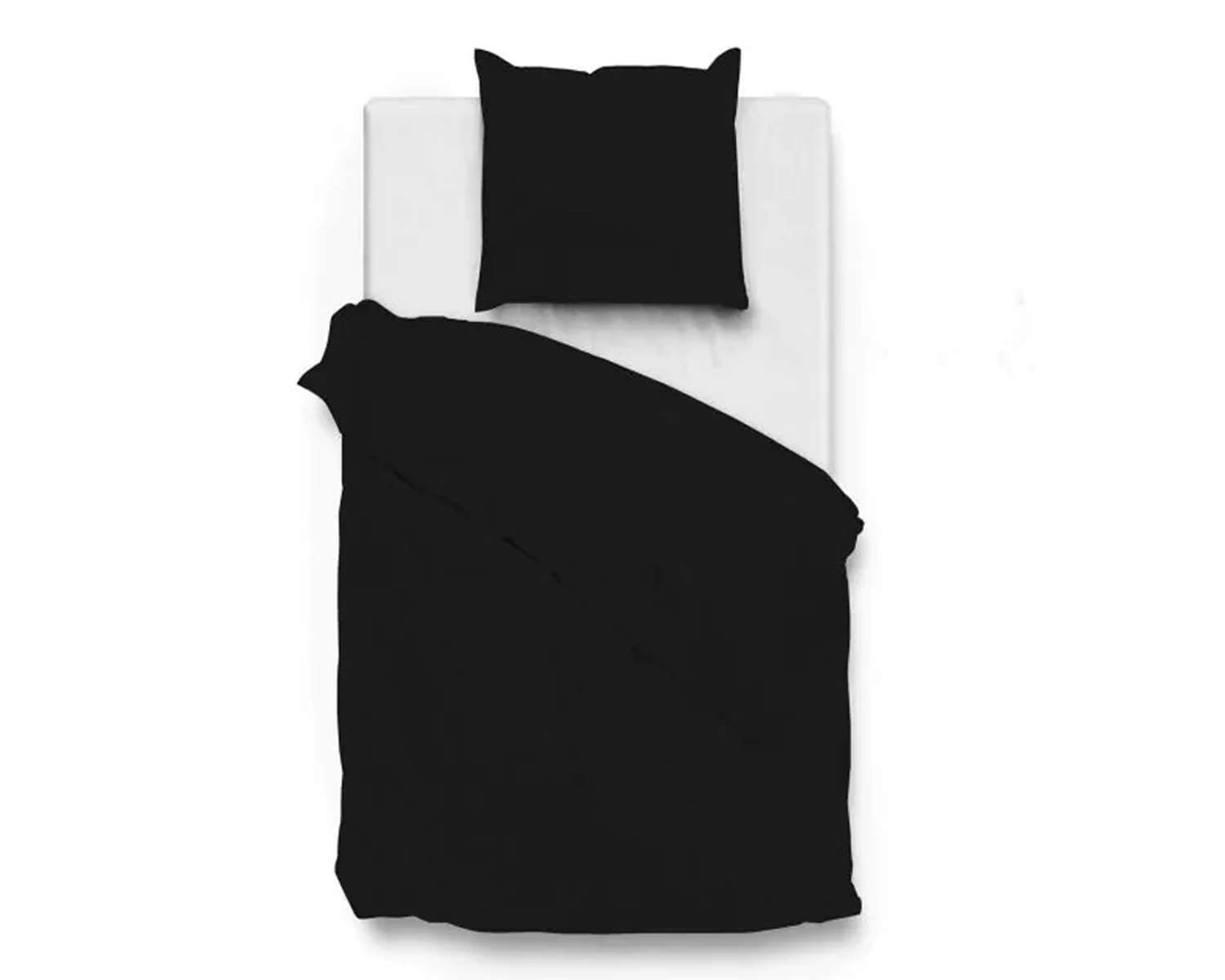 Dekbedovertrek Uni Zwart 1 persoons