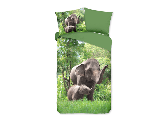 Kinder dekbedovertrek Baby olifant met moeder