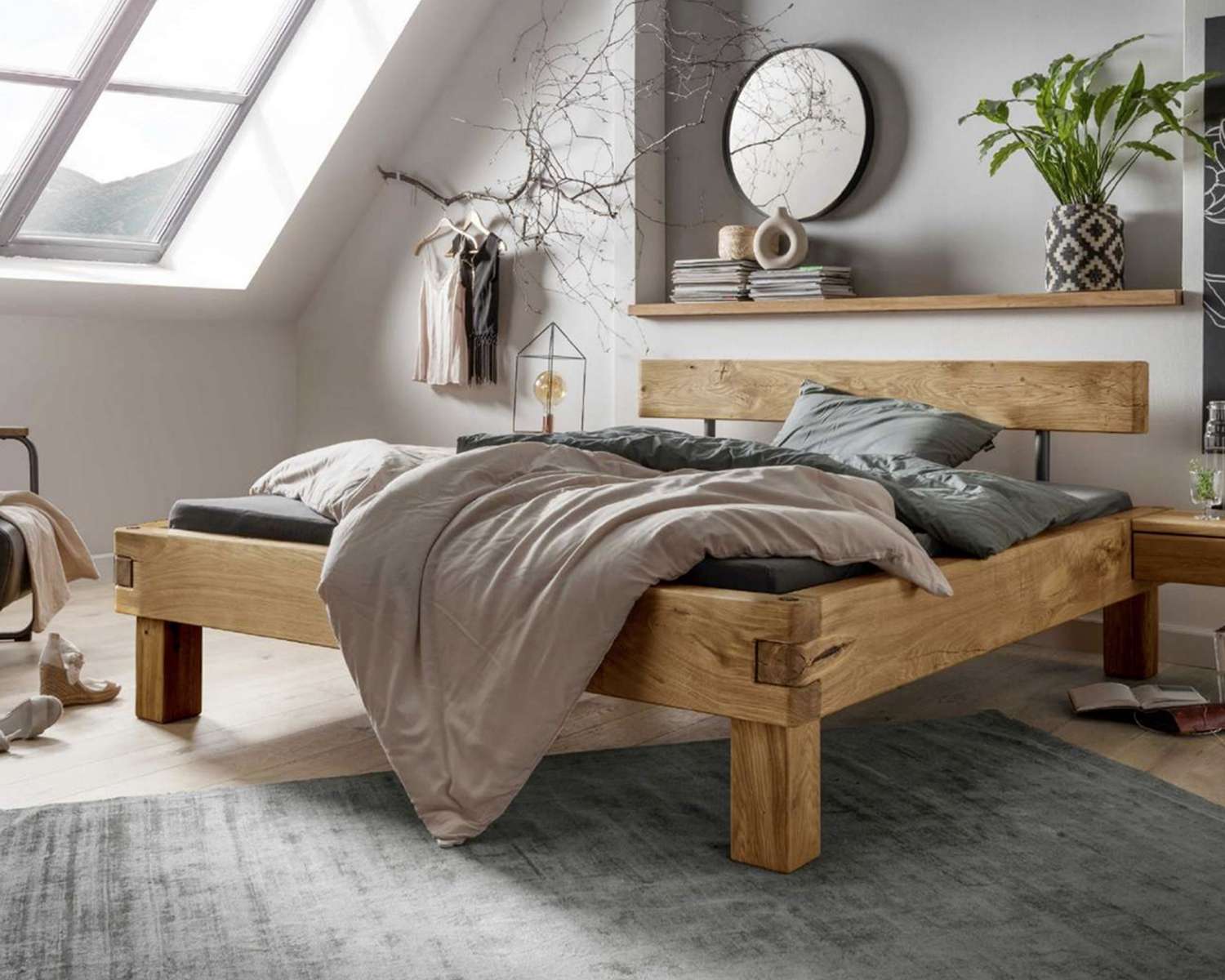 Houten balken bed Jefferson