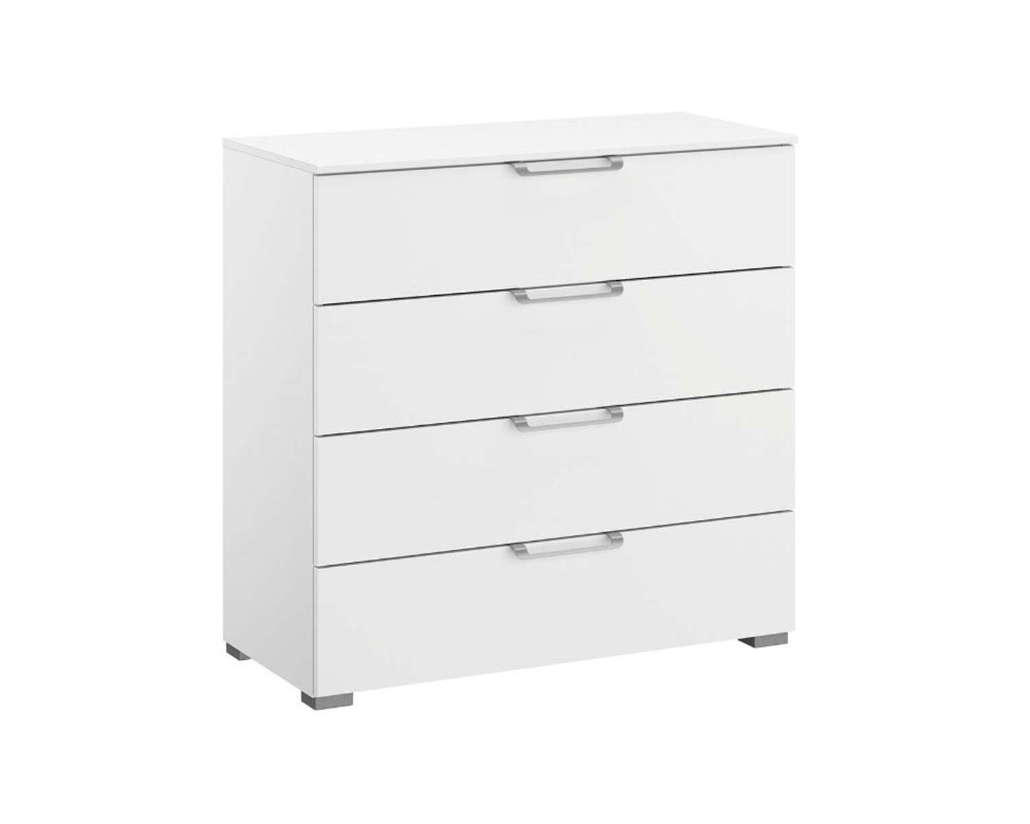 4 ladencommode alpine wit met zilveren handgrepen 4 ladencommode alpine wit met zilveren handgrepen