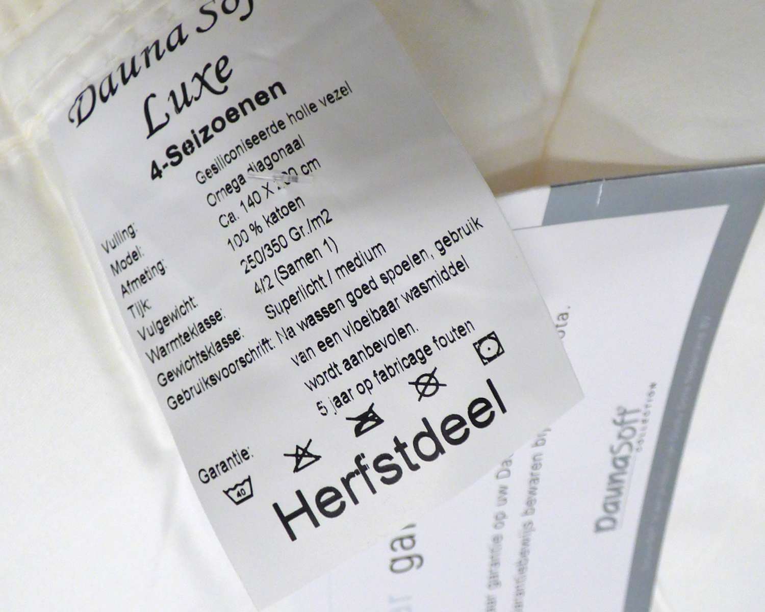 4-seizoenen opruimings dekbed  Dauna Soft info herfstdeel