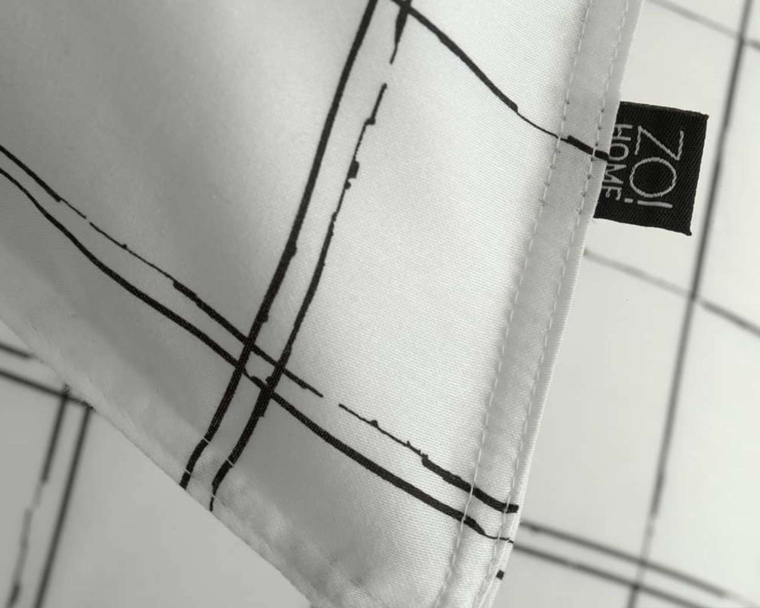 Dekbedovertrek ruiten hokjes detail