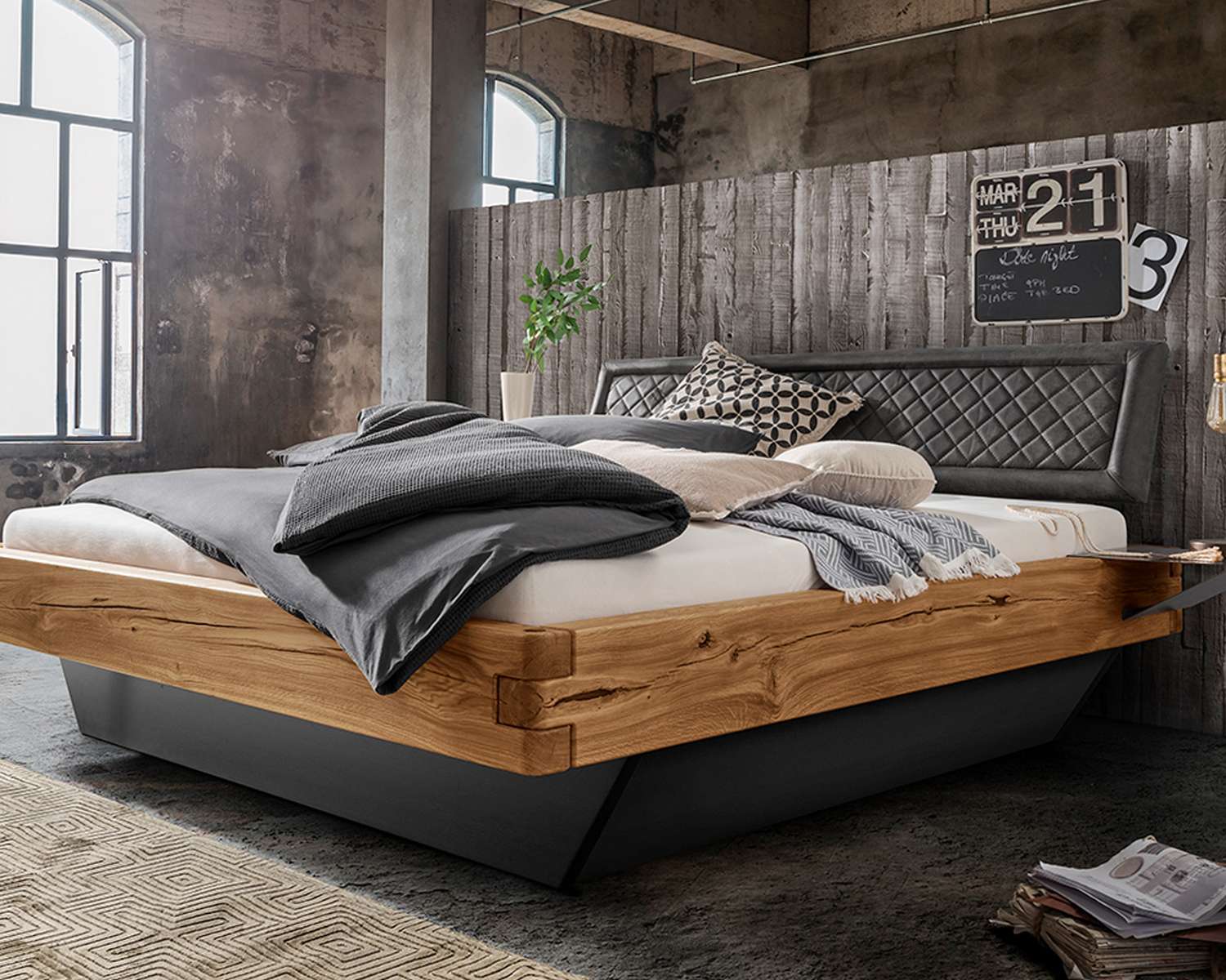 Robuust houten balkenbed Madison