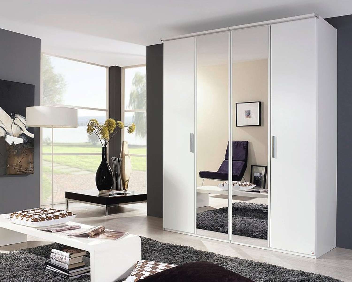 Draaideurkast Royal Modern alpine wit met 2 spiegels Draaideurkast Royal Modern alpine wit met 2 spiegels