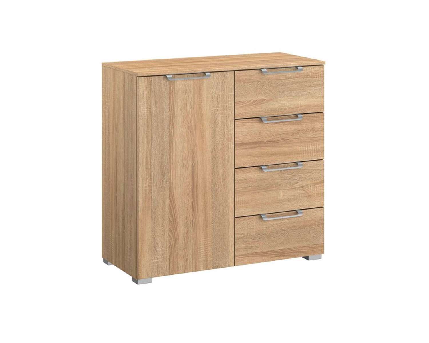 Combicommode zand eiken met deur en 4 laden