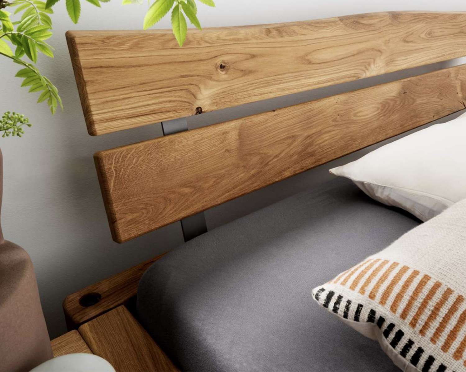 Detail houten boomstam hoofdbord