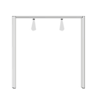Sierlijst 150cm breed met 2 spot verlichting