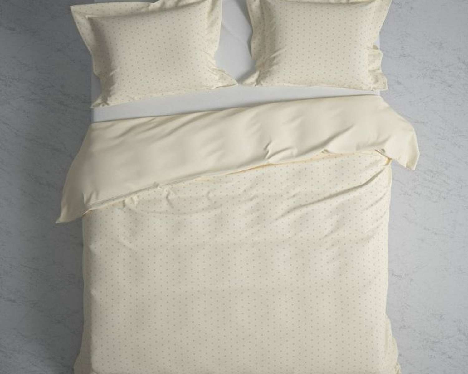 Dekbedovertrek Uni Stippen Creme van boven