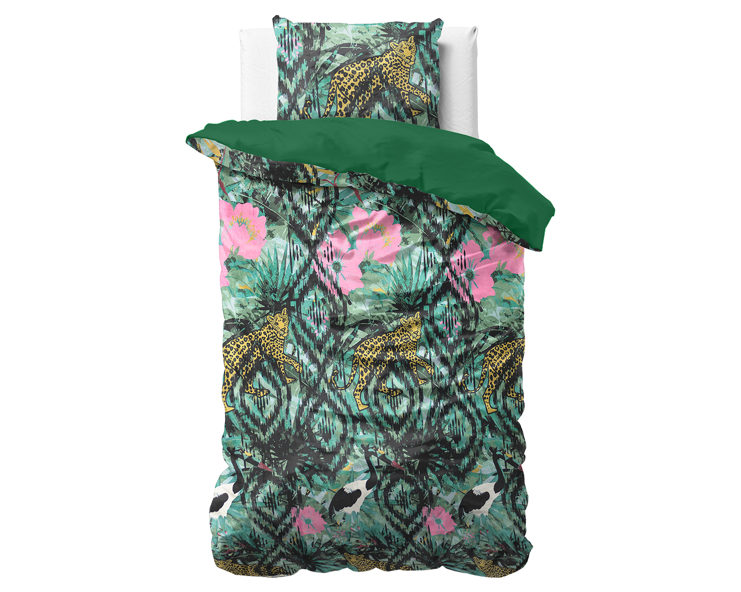 Eenpersoons dekbedovertrek met drukknopen