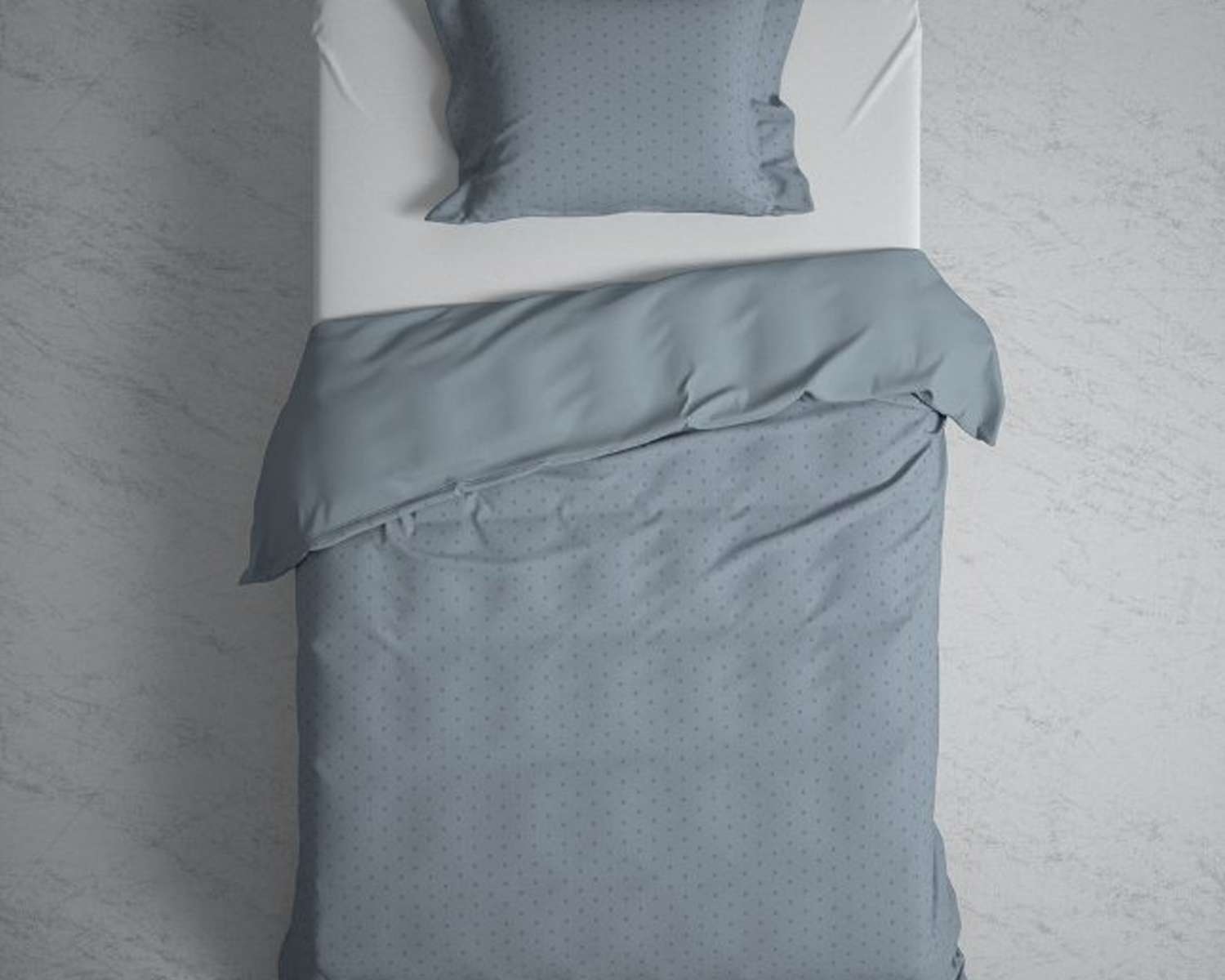Dekbedovertrek Uni Stippen Blauw Grijs 1 pers van boven Dekbedovertrek Uni Stippen Blauw Grijs 1 pers van boven