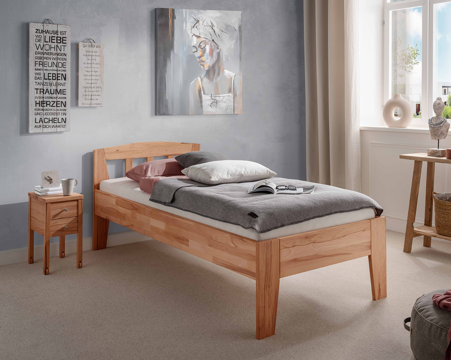 Houten bed Texas II met een laag voeteneind