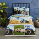 Kinder dekbedovertrek boerderij kiekjes - op bed