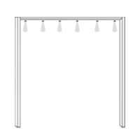 Sierlijst 280cm breed met 6 spot verlichting