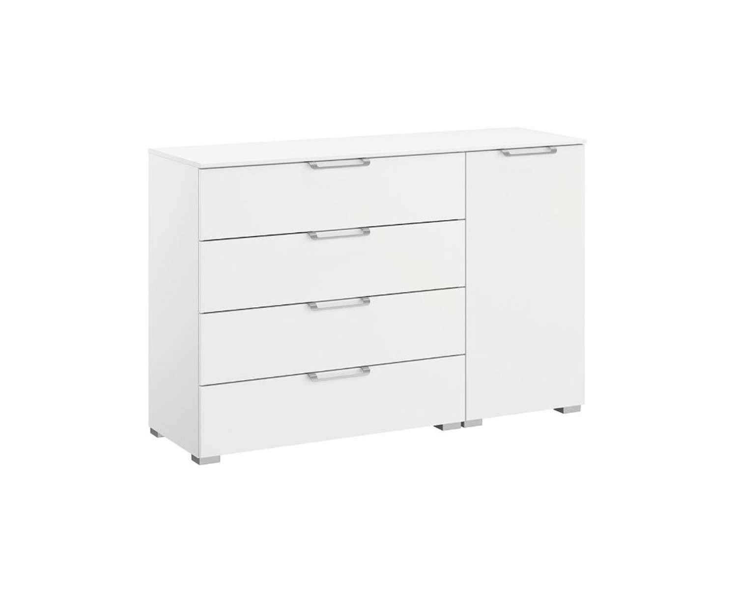 Combicommode met 4 laden en 1 deur rechts alpine wit Combicommode met 4 laden en 1 deur rechts alpine wit