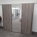 Schuifdeurkast truffel eiken met spiegel