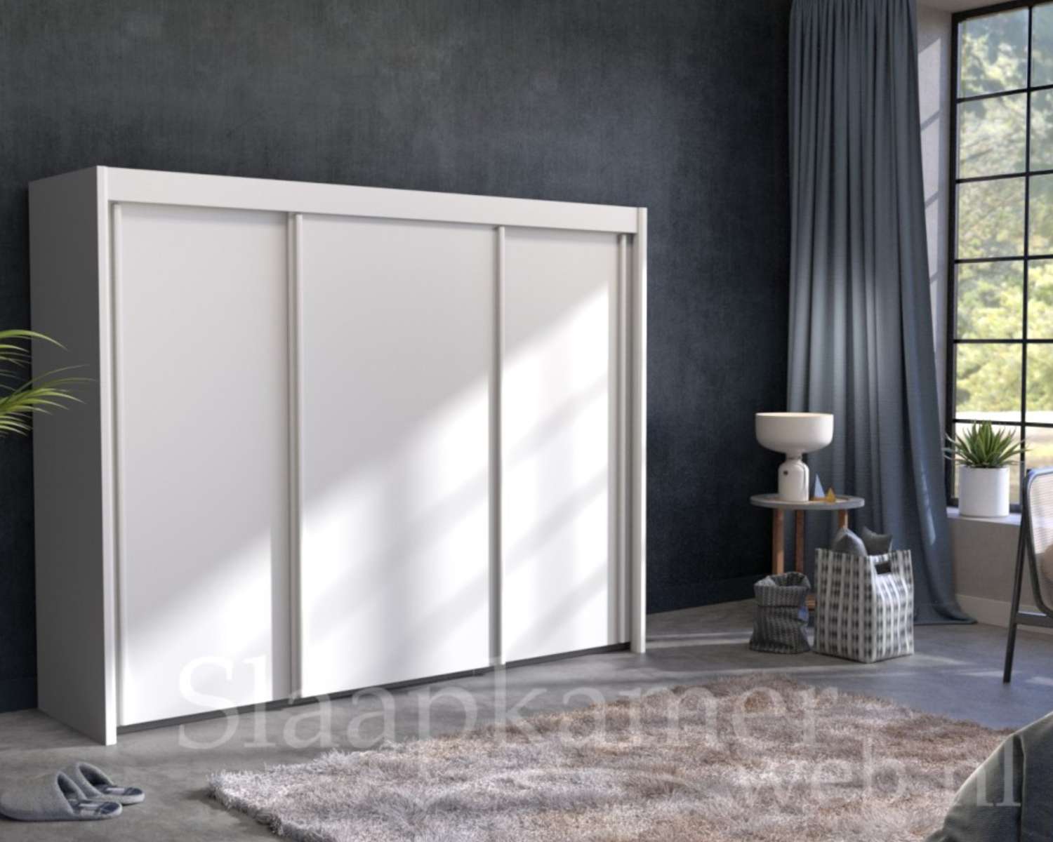 Schuifdeurkast alpine wit 250cm breed x 197cm hoog