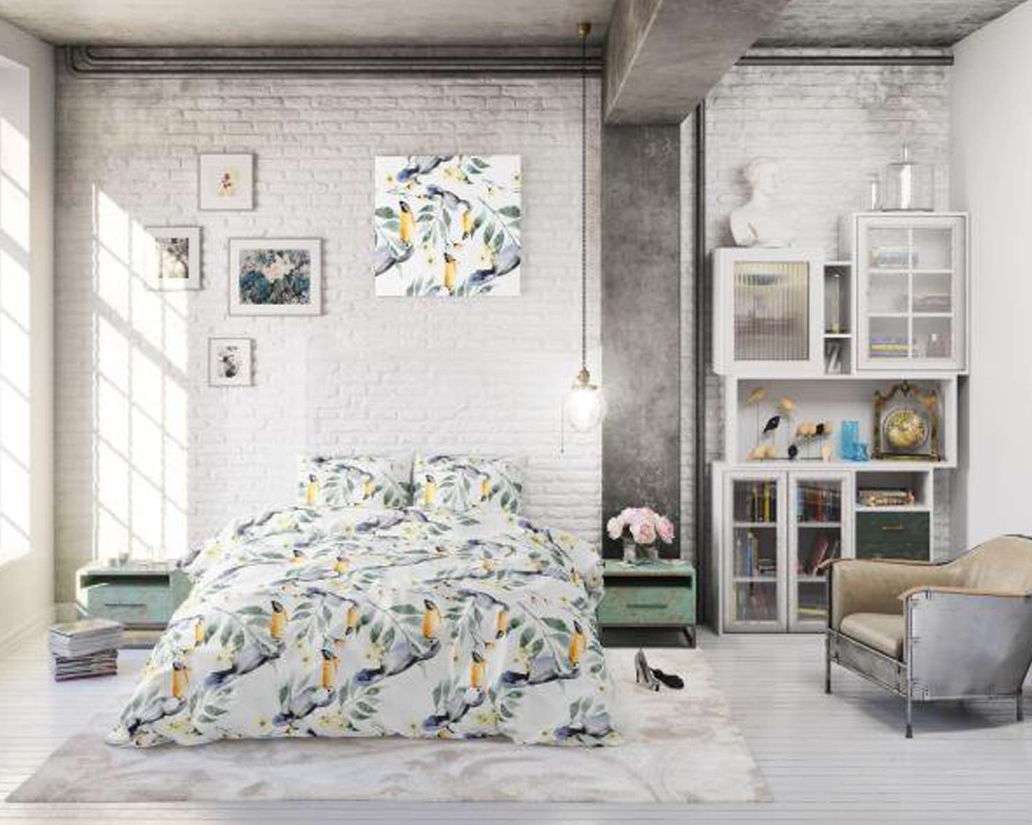 Dekbedovertrek Tropische Toekans in ruimte Dekbedovertrek Tropische Toekans in ruimte