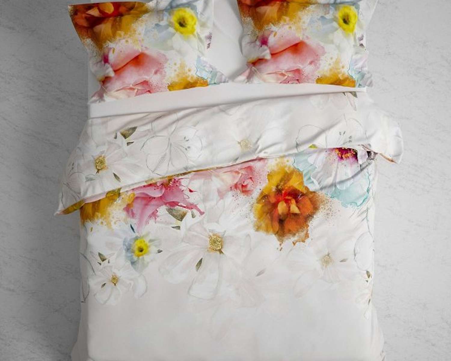 Dekbedovertrek Bloemen Aquarel van boven Dekbedovertrek Bloemen Aquarel van boven