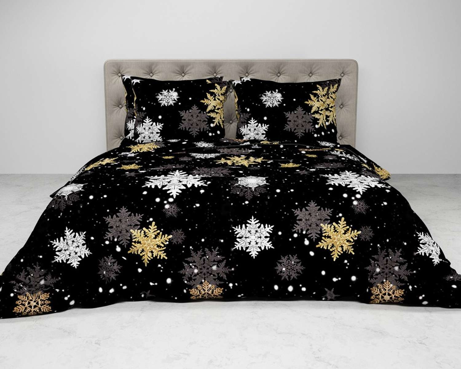 Dekbedovertrek IJskristallen op bed Dekbedovertrek IJskristallen op bed