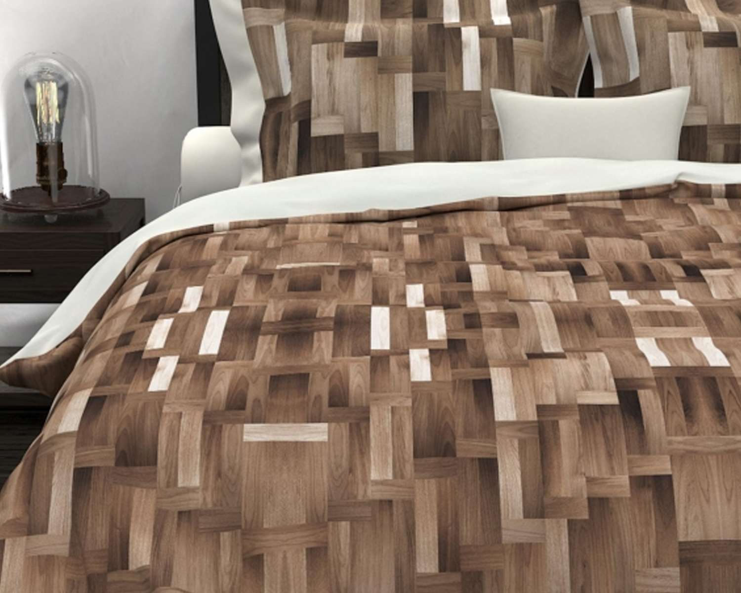 dekbedovertrek met hout motief dekbedovertrek met hout motief