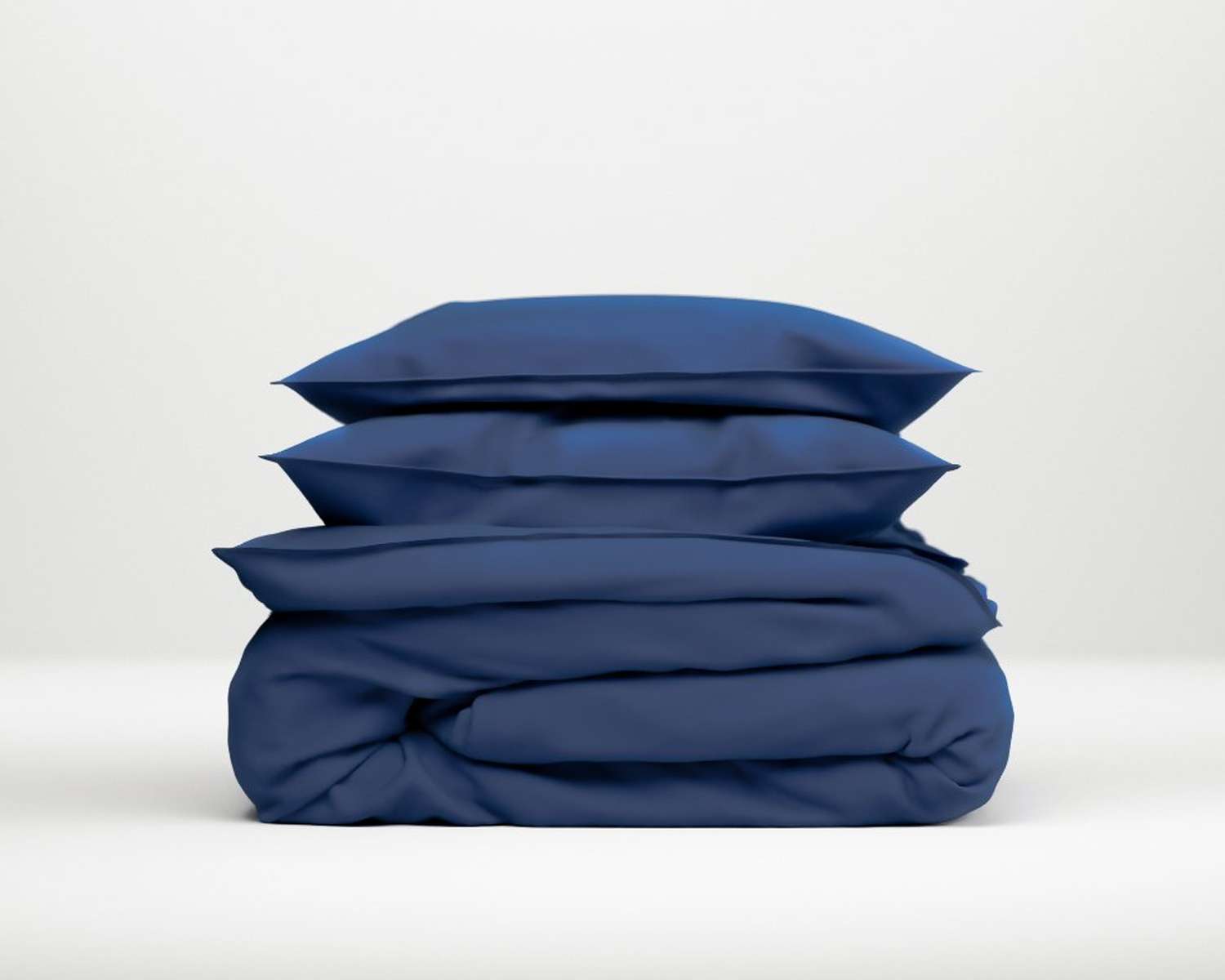 Blauw uni dekbedovertrek