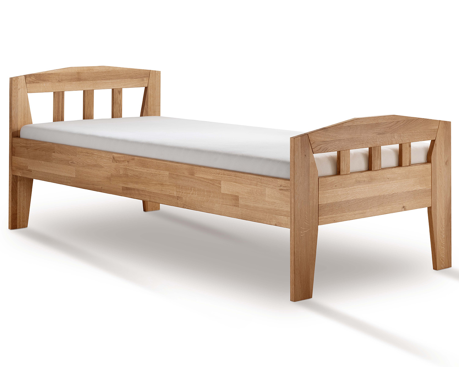 Hoog eiken houten bed 90x200 en 100x200 Hoog eiken houten bed 90x200 en 100x200