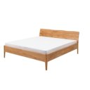 Eiken houten bed zonder metaal met boomstam hoofdbord