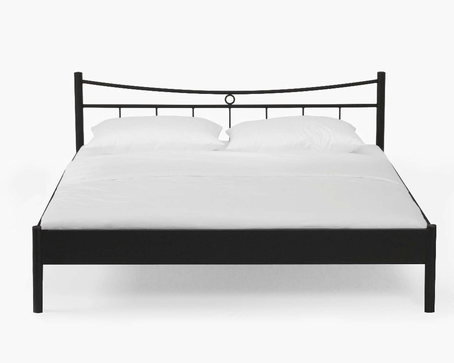 Metalen tweepersoons bed met laag voeteneind Metalen tweepersoons bed met laag voeteneind