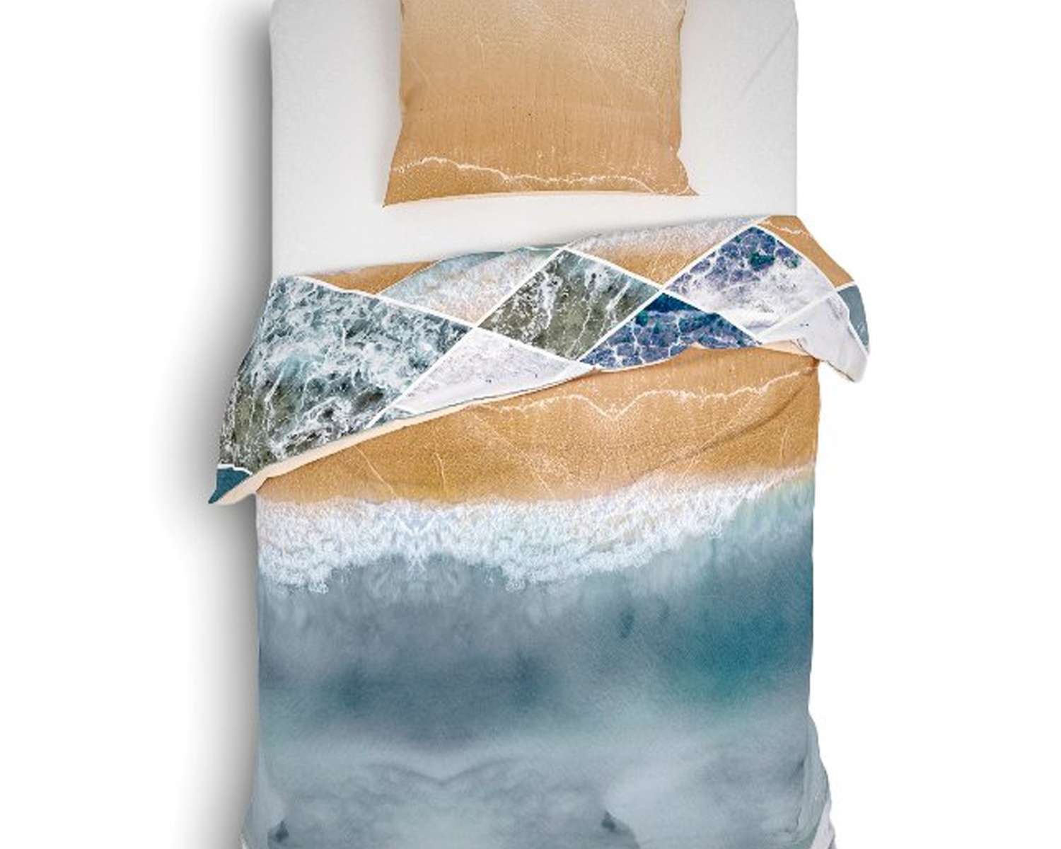 1 persoons dekbedovertrek 140x200/220 katoen satijn 2 kanten Blokken met marmer en beige 1 persoons dekbedovertrek 140x200/220 katoen satijn 2 kanten Blokken met marmer en beige