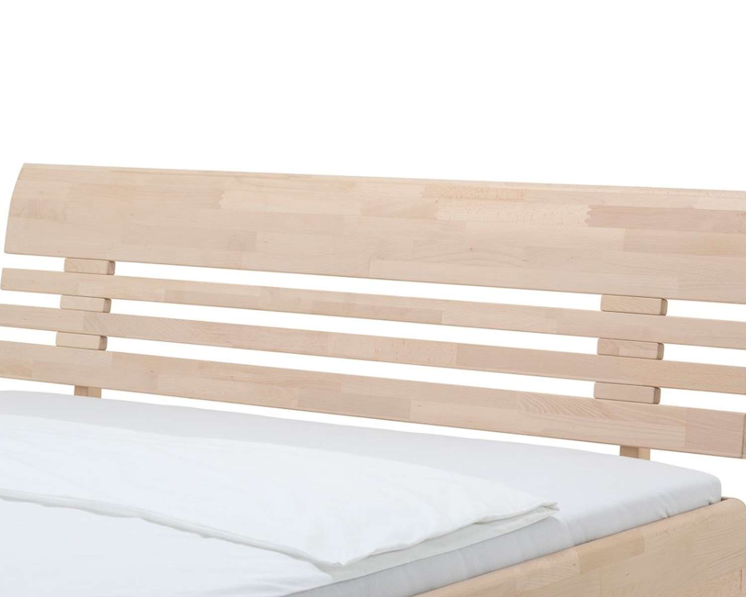 Detail hoofdbord houten bed Gijs