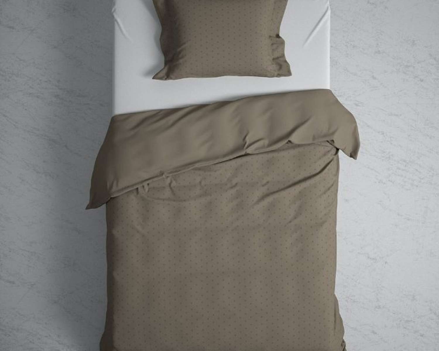 Dekbedovertrek Uni Stippen Taupe 1 pers van boven Dekbedovertrek Uni Stippen Taupe 1 pers van boven