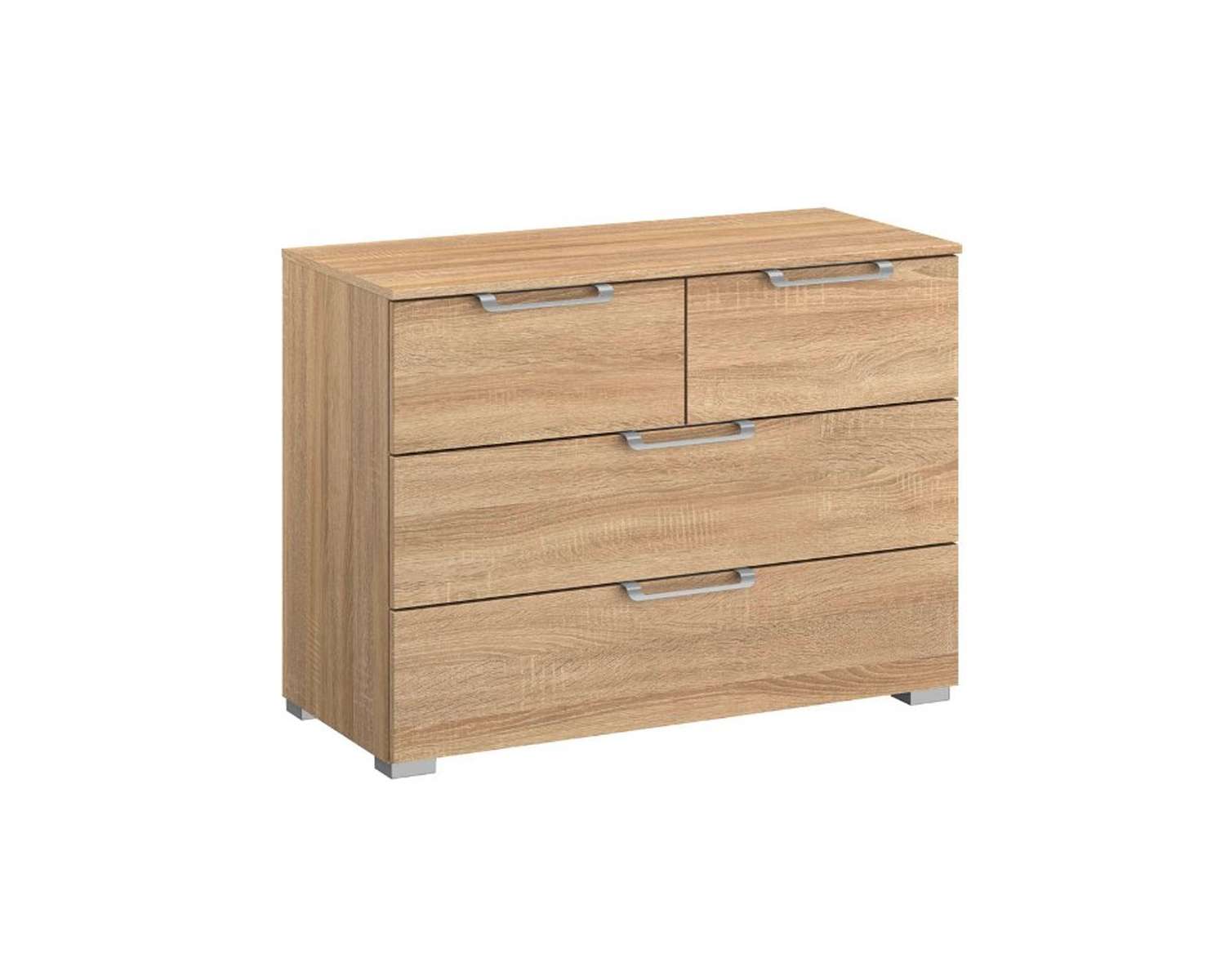 Zand eiken ladenkast 80cm breed met zilveren handgrepen