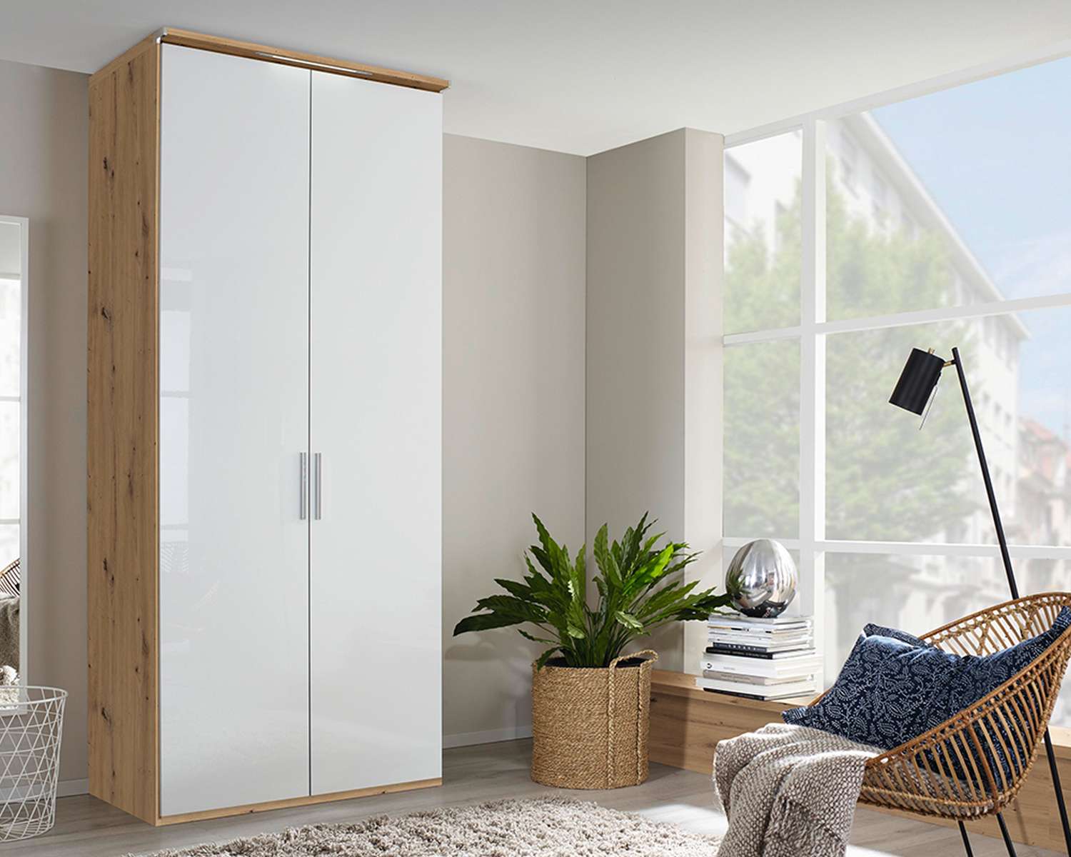 Draaideurkast Royal Modern artisan eiken 2drs hoogglans Draaideurkast Royal Modern artisan eiken 2drs hoogglans